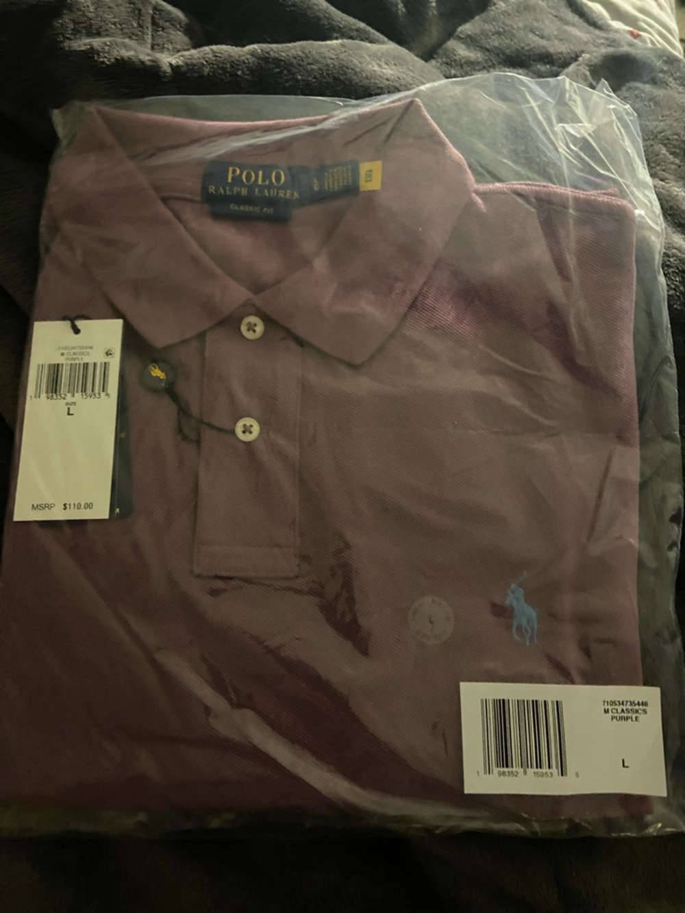 Polo by Ralph Lauren Men’s Purple Polo with Blue Pony
